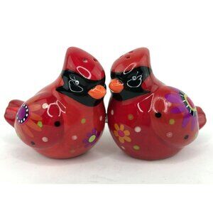 Magnetic Cardinal Ceramic Salt and Pepper Shakers Red Bird Olika Lori Siebert
